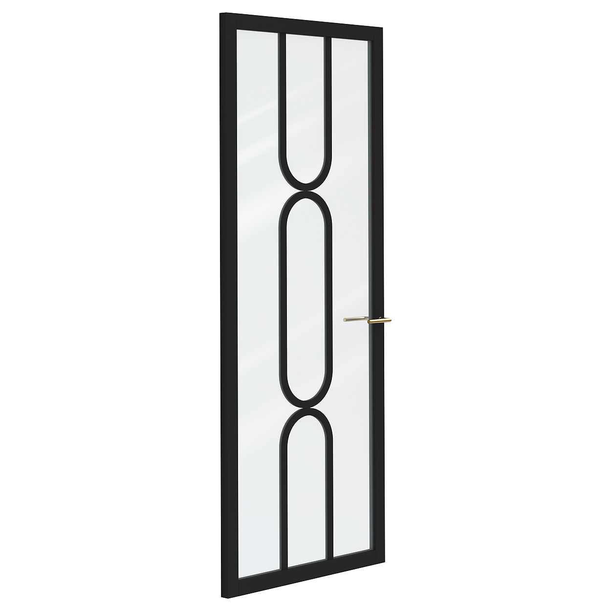 Binnendeur Skantrae SSL 14522 Blank Glas Zwart Gelakt